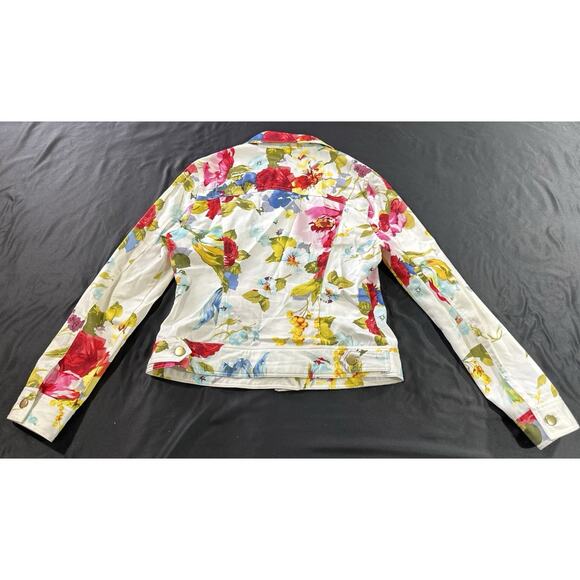 Boston Proper Floral Denim Jacket Women’s Size 4 Multicolor Cotton Stretch - Picture 11 of 12